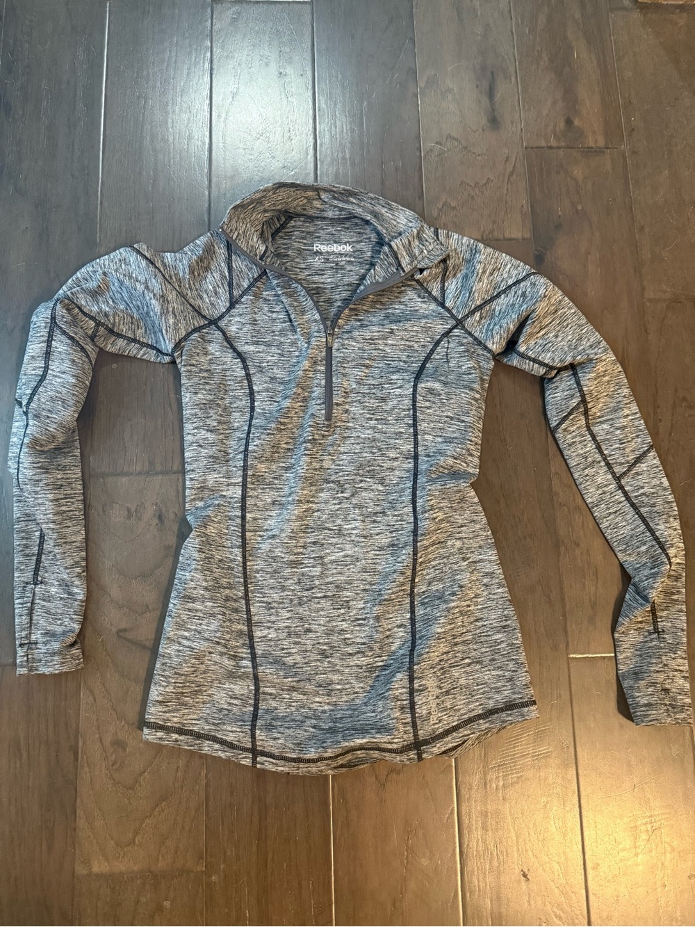 Reebok Women's Grey Heather Quarter-Zip Performance Pullover
